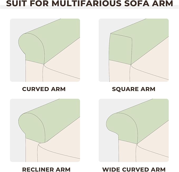 Couch Arm Covers 2 Pcs Sofa Armrest Covers Stretch Couch,Armrest Cover for Chairs Scratch-Resistant Sofa Arm Cover Armchair Slipcovers,Christmas Red
