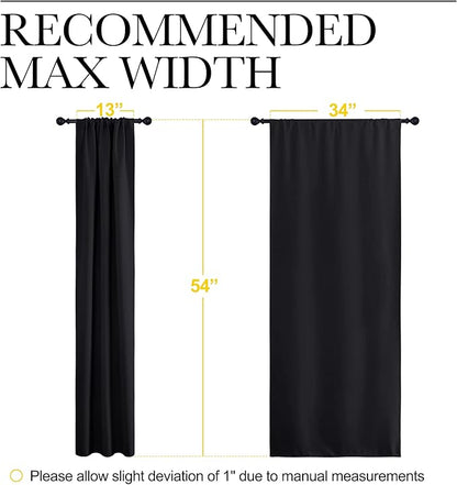 NICETOWN Black Out Curtain Panels for Kitchen - Energy Smart Decoration Thermal Insulating Blackout Drapes/Draperies for Small Window (2 Panels, 34 in x 54 in (W x L))