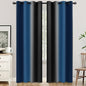 SimpleHome Ombre Room Darkening Curtains 84 inches Length for Bedroom,Grommet Gradient Light Blocking Blue and Black Gradient Window Curtains for Living Room,2 Panels, 52x84 inches