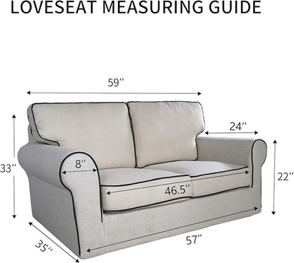 PureFit Reversible Quilted Sofa Cover, Water Resistant Medium Slipcover Furniture Protector, Washable Couch Cover with Non Slip Foam and Elastic Straps for Kids, Dogs, Pets (Loveseat, Gray/Gray)