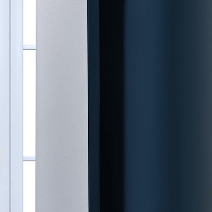 Yakamok Room Darkening Ombre Curtains 90 Inch Length, Navy Blue and Greyish White Thermal Insulated Gradient Color Curtains,Light Blocking Grommet Window Drapes for Bedroom,52 Inch Width,2 Panels