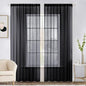 MIULEE 2 Panels Solid Color Sheer Window Curtains Elegant Halloween Window Voile Panels/Drapes/Treatment for Bedroom Living Room (54X72 Inches Black)