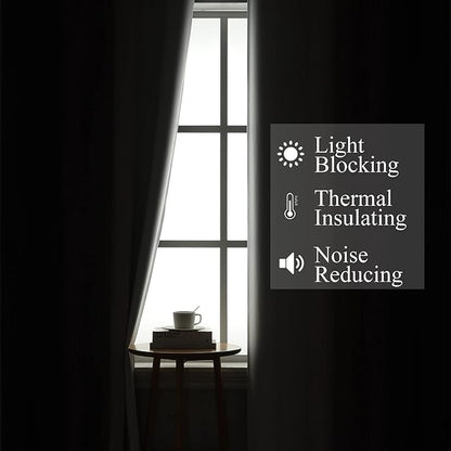 Estelar Textiler Purple and Greyish White Blackout Curtains & Drapes for Bedroom, Thermal Insulated Ombre Blackout Drapes, Room Darkening Energy Saving Curtains for Living Room, 42Wx63L, 2 Panels