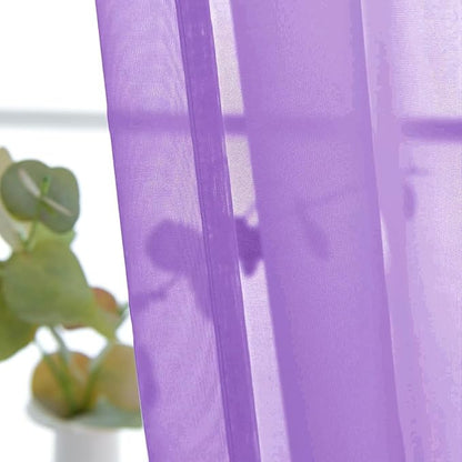 SpaceDresser Basic Rod Pocket Sheer Voile Window Curtain Panels Lavender 1 Pair 2 Panels 26 Width 30 Inch Long for Kitchen Bedroom Children Living Room Yard（Lavender，26Wx 30L）