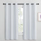 NICETOWN Room Darkening Draperies Curtains Panels, Window Treatment Thermal Insulated Grommet Room Darkening Curtains/Drapes for Bedroom (Greyish White, 2 Panels, 42 by 68)