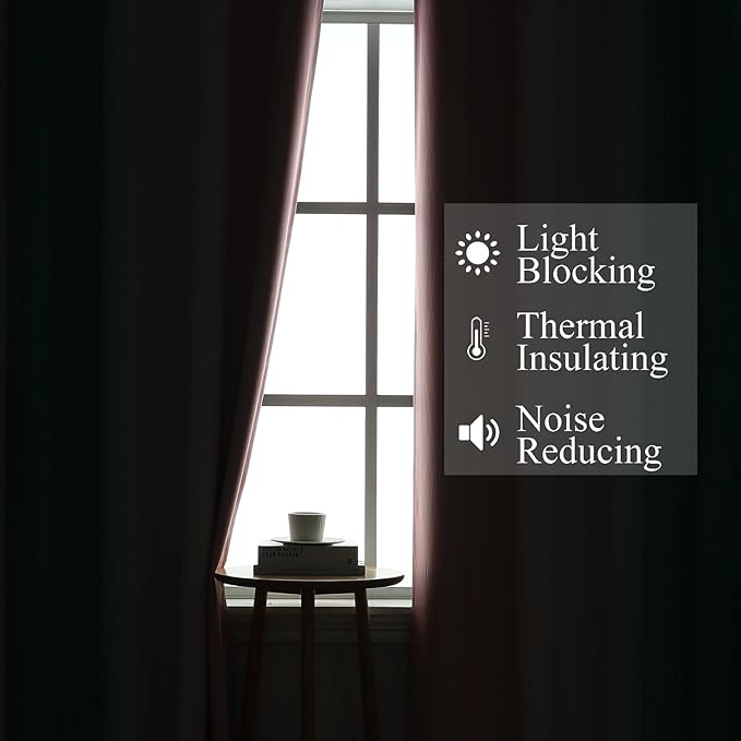 Estelar Textiler Pink and Teal Blackout Curtains 54 Inch Length, Full Light Blocking Gradient Grommet Drapes for Living Room, Thermal Insulated Ombre Curtains for Bathroom, 52Wx54L, 2 Panels