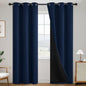 SimpleHome 100% Blackout Curtains for Bedroom,Thermal Insulated Navy Blue Grommet Window Drapes Room Darkening Curtains for Living Room with Black Back,38 x 84 Inch,2 Panels