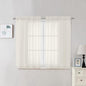 OVZME 2 Panels Cream Sheer Curtains 54 Inches Length Window Treatment for Kitchen, Elegant Airy Transparent Curtain Dual Rod Pocket for Kids Living Room, Each 42 Width 45 Length