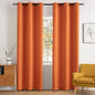 MIULEE 90" Long Blackout Curtains Room Darkening Thermal Insulated Fall Drapes Solid Window Treatment Set Grommet Top Light Blocking Curtain for Living Room/Bedroom 2 Panels Orange