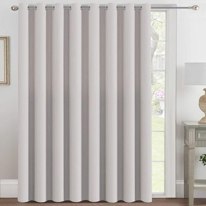 H.VERSAILTEX Blackout Patio Curtains 100 x 108 Inches for Sliding Door Extral Wide Blackout Curtain Panels Thermal Insulated Room Divider - Grommet Top, 9' Tall by 8.5' Wide - Stone