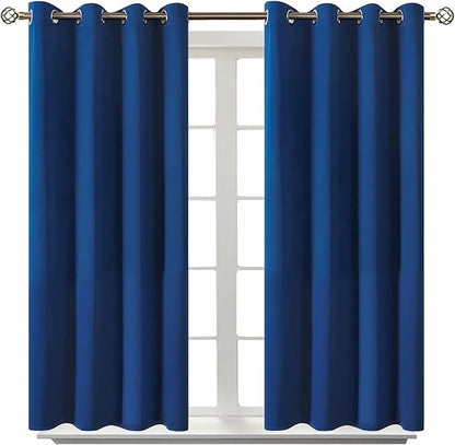 BGment Blackout Curtains for Bedroom - Grommet Thermal Insulated Room Darkening Curtains for Living Room, 52 x 45 Inch, 2 Panels, Royal Blue