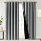 NICETOWN Full Shade Curtain Panels, Pair of Energy Smart & Noise Blocking Out Blackout Drapes for Dining Room Window, Thermal Insulated Guest Room Lined Window Dressing(Silver Grey, 70 x 84 inch)
