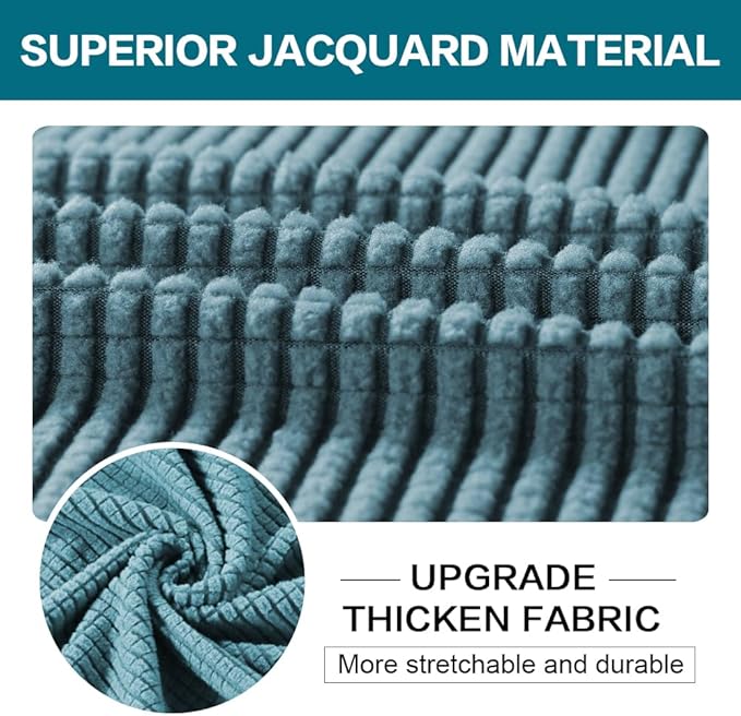 Turquoize 3 Piece Sofa Covers for 2 Cushion Couch Sofa Slipcover Soft Couch Cover for Dogs-Washable Sofa Furniture Covers with 2 Individual Cushion Covers (2 Cushion Sofa, Storm Blue)