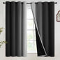 SimpleHome Ombre Room Darkening Curtains for Bedroom, Gradient Black to Grey White Light Blocking Thermal Insulated Grommet Window Curtains/Drapes for Living Room,2 Panels, 52x54 inches Length
