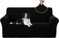 U-NICE HOME Oversized Stretch Loveseat Couch Cover Sofa Covers Washable Sofa Slipcover Furniture Protector for 2 Cushion Couch Sofa Pet Friendly, Black