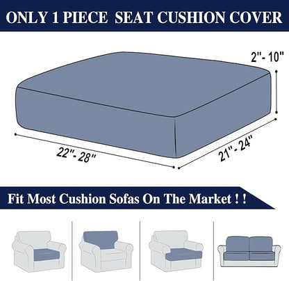 Couch Cushion Cover Seat Cushion Cover Stretch Armchair Cover Separate Sectional Sofa Slipcovers Furniture Protector(1 Piece for Seat or Sofa Backrest, Navy)