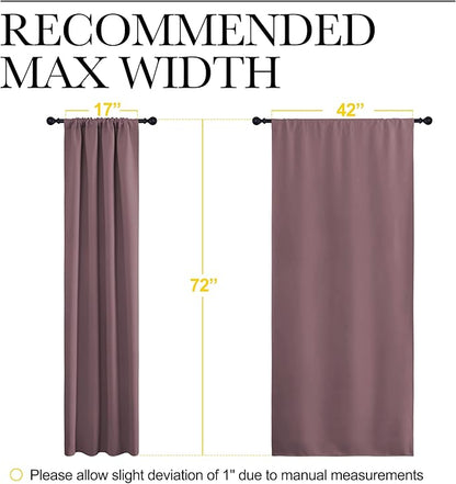 NICETOWN Dry Rose Blackout Curtains for Living Room - Triple Weave Home Decoration Thermal Insulated Solid Rod Pocket Blackout Drapes for Bedroom(Set of 2, 42 x 72 Inch)