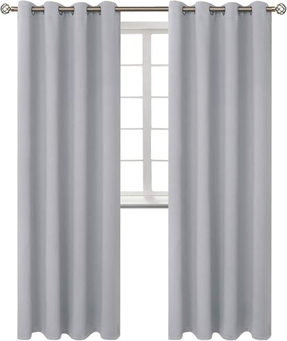 BGment Room Darkening Curtains 120 Inches Long - Grommet Thermal Insulated Drapes Window Treatment Curtains for Bedroom, 2 Panels, 52 x 120 Inch, Light Grey