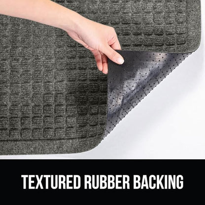 GORILLA GRIP® Ultra Absorbent Front Door Mat Outside Entrance, 47x35, Traps Dirt and Moisture, HydroABSORB Indoor Outdoor Doormat Holds Up to 6 Cups Water, Stain and Fade Resistant Welcome Mat, Grey