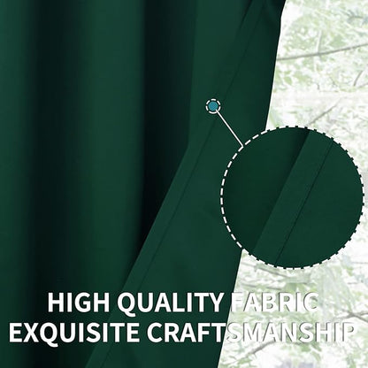 BGment Blackout Curtains for Bedroom - Grommet Thermal Insulated Room Darkening Drapes for Living Room, Set of 2 Panels (70 x 84 Inch, Emerald Green)