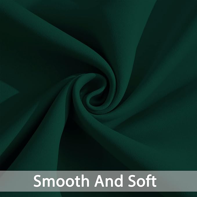 Yakamok Dark Green Blackout Curtains for Bedroom, Room Darkening Thermal Insulated Grommet Window Curtains, Light Blocking Blackout Drapes for Living Room,38Wx63L inch,2 Panels