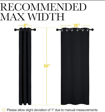 NICETOWN Blackout Draperies Window Curtain Panels, Autumn/Winter Thermal Insulated Solid Grommet Blackout Curtains/Drapes for Cafe (Set of 2, 42 inches by 50 inches, Black)