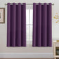 H.VERSAILTEX Blackout Curtains 63 Inch Length Purple Drapes Curtains Elegant for Living Room, Thermal Insulated Small Curtain for Winter/Christmas Holiday, Grommet Top, One Panel, 52" W x 63" L