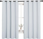 NICETOWN Room Darkening Draperies Curtains Panels, Window Treatment Thermal Insulated Grommet Room Darkening Curtains/Drapes for Bedroom (Greyish White, 2 Panels, 55 by 68)