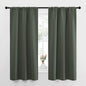 NICETOWN Bedroom Curtains Blackout Draperies - All Season Thermal Insulated Solid Rod Pocket Top Blackout Curtains/Drapes for Kid's Room (Dark Mallard, 1 Pair, 34 x 63 Inch)