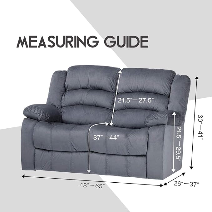 ULTICOR Reclining Love Seat Slipcover, 48" - 65" L, 6-Piece Velvet Stretch Loveseat Reclining Sofa Covers, 2 seat Love seat Recliner Cover, Thick, Soft, Washable, Love seat Slipcovers (Retro Green)