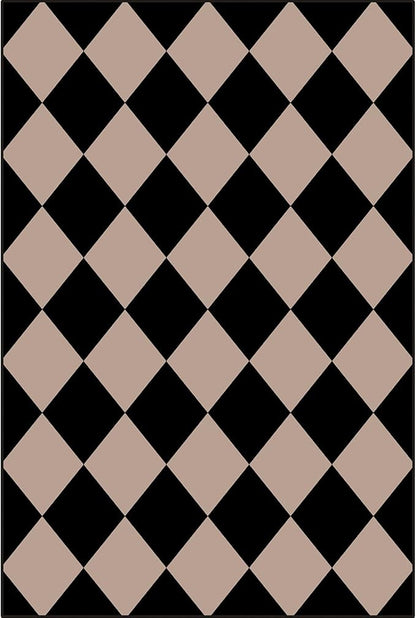 Front Door Mat Outside Entrance - 2x3 Black Tan Non-Slip Washable Doormat Indoor Outdoor Mat Entry Rug Geometric Diamond Small Throw Rugs for Entryway Kitchen Front Porch Decor