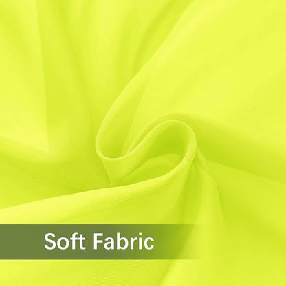 youleyar Solid Sheer Rod Pocket Curtain Voile Draperies 2 Panels White Beige Black Grey Ivory 52 Inch Width 96 Inch Long 1 Pair for Kitchen Bedroom Children Living Room Yard (Chartreuse,52Wｘ96L)