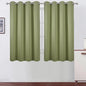 LEMOMO Blackout Curtains 66 x 54 Inch Long Sage Green Curtains Set of 2 Panels Room Darkening Curtains for Bedroom and Living Room