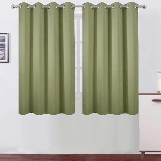 LEMOMO Sage Green Thermal Blackout Curtains/52 x 54 Inch/Set of 2 Panels Room Darkening Curtains for Bedroom