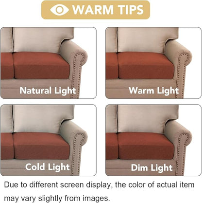 H.VERSAILTEX Super Stretch Individual Seat Cushion Covers Sofa Covers Couch Cushion Covers Slipcover Sets Thick Jacquard Textured Twill Fabric (1 Piece Chair Cushion Cover, Rust)