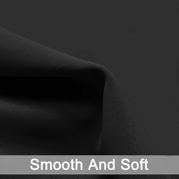Yakamok Black Room Darkening Grommet Window Drapes Blackout Curtains Thermal Insulated Grommet Curtain Panels for Bedroom, 38W x 84L,One Pair