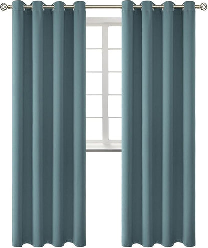 BGment Room Darkening Curtains 95 Inches Long - Grommet Thermal Insulated Drapes Window Treatment Curtains for Bedroom, 2 Panels, 52 x 95 Inch, Stone Blue