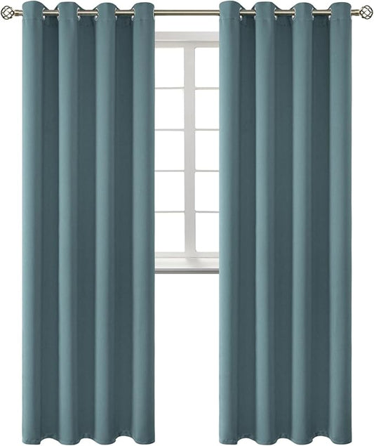 BGment Room Darkening Curtains 95 Inches Long - Grommet Thermal Insulated Drapes Window Treatment Curtains for Bedroom, 2 Panels, 52 x 95 Inch, Stone Blue