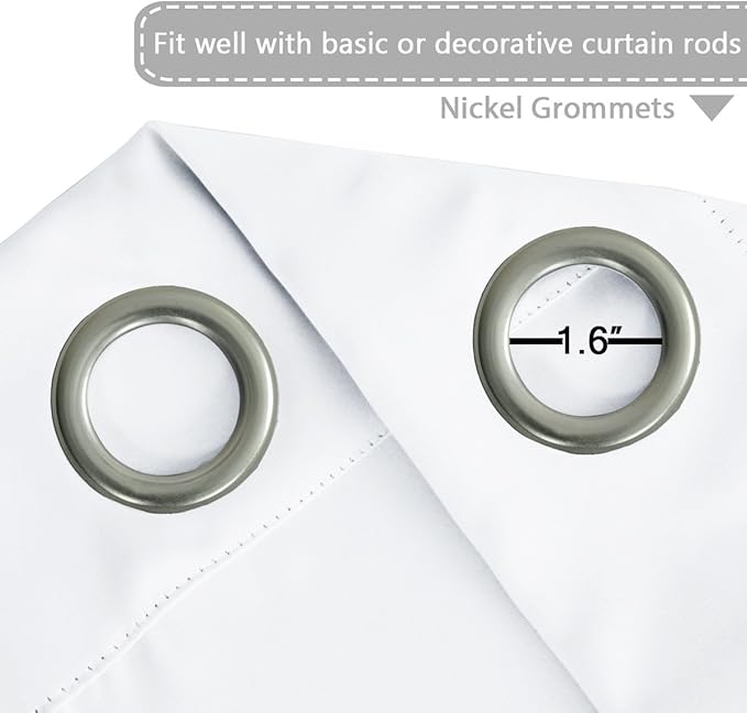 H.VERSAILTEX Patio White Curtains for Sliding Door Extral Wide Curtain Panels Thermal Insulated Room Divider - Grommet Top, 9' Tall by 8.5' Wide, W100 x L108, Pure White