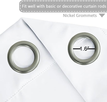 H.VERSAILTEX Patio White Curtains for Sliding Door Extral Wide Curtain Panels Thermal Insulated Room Divider - Grommet Top, 9' Tall by 8.5' Wide, W100 x L108, Pure White