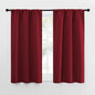 NICETOWN Christmas Burgundy Red Curtains Blackout Drape Panels - Lights Block Out Window Treatment Short Curtain Sets for Loft and Basement Decoration (Set of 2, 34 by 54-Inch)