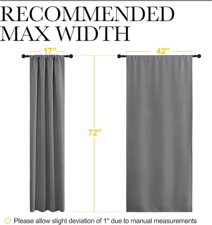 NICETOWN Blackout Curtains 72 for Office - 3 Pass Microfiber Noise Reducing Thermal Insulated Solid Rod Pocket Blackout Window Panels/Drapes (2 Panels, 42 x 72 Inch, Gray)