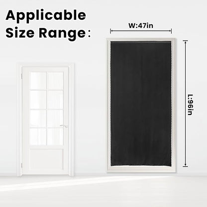 Adhesive Blackout Curtains- Self Stick Curtain No Rod Needed Easy to Hang Curtain, Use for Bedroom, Living Room, Dining Room, Kitchen, 47" W X 96" L, Black, 1 Panel