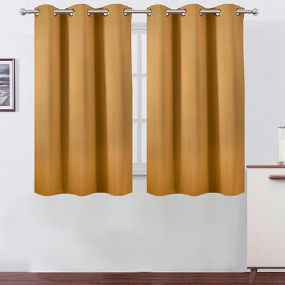 LEMOMO Mustard Yellow Blackout Curtains/38 x 54 Inch/Set of Two Panels Grommet Living Room Curtains