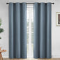 Yakamok Blackout Curtains Room Darkening Thermal Insulated Window Panels,Solid Grommet Top Drapes for Bedroom/Living Room(42x84 Inch, Stone Blue, 2 Panels)