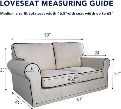 PureFit Super Stretch Sofa Slipcover – Spandex Non Slip Soft Couch Sofa Cover, Washable Furniture Protector with Non Skid Foam and Elastic Bottom for Kids, Pets （Loveseat, White