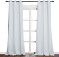 NICETOWN Room Darkening Long Curtains - Window Treatment Thermal Insulated Grommet Long Drapes for Living Room (2 Panels, 42 by 90, Greyish White)