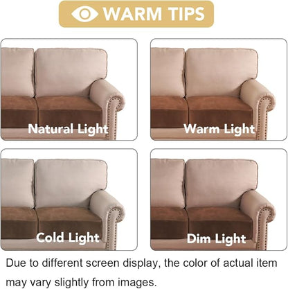 H.VERSAILTEX Velvet Stretch Couch Cushion Cover Plush Cushion Slipcover for Chair Loveseat Sofa Cushion Furniture Protector Seat Cushion Sofa Cover (2 Piece Large Sofa Cushion Covers, Caramel)