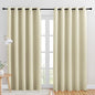 NICETOWN Room Darkening Draperies Window Curtain Panels, Thermal Insulated Grommet Room Darkening Curtains for Bedroom (Beige, 2 Panels, W70 x L84 -inch)