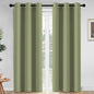 Yakamok 84 Inch Length Blackout Curtains for Bedroom, Thermal Insulated Room Darkening Grommet Solid Window Drapes for Living Room,42W x 84L,Sage Green,2 Panels